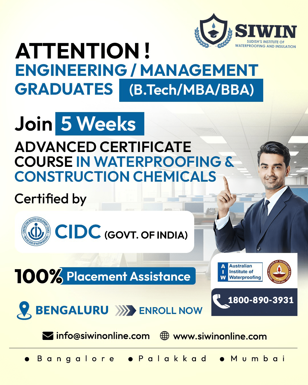 Advanced Certificate Course in Waterproofing and Construction Chemicals